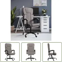 The Living Store Chaise de bureau avec fonction chaise longue Taupe Tissu