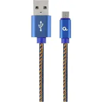 Gembird Micro-USB-Kabel mit Metallsteckern, 1 m, blau