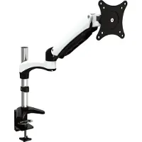 Jenimage FD130TK Support de bureau - 1 moniteur Inclinaison de -90 à +85 degrés Rotation de 180 degrés (Tables, 27", 7.80 kg), Support de moniteur, Noir, Argent, Blanc