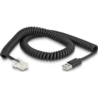 DeLOCK RJ50 vers USB 2.0 Type-A Lecteur de codes-barres câble spiral