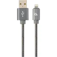 Cablexpert gembird 8-poliges Ladekabel aus Metall, 1 m, metallic-grau