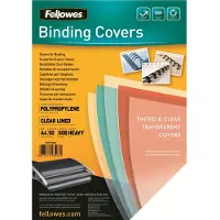 Fellowes Fantaisie - A4 (210 x 297 mm) - 500 microns - clair, doublé - 50 unités couverture à reliure plasttique - pour Helios 30, Helios 60