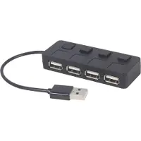 Gembird Hub USB 2.0 - 4 ports avec interrupteurs (Noir)