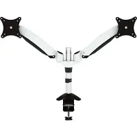 Jenimage FD220TK Support de bureau - 2 moniteurs Inclinaison de -90 à +85 degrés Rotation de 180 degrés (Tables, 34", 9 kg), Support de moniteur, Noir, Blanc