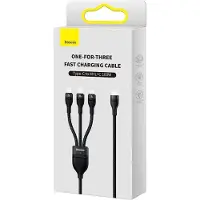 Baseus Flash Series 2 câble de charge rapide 3 en 1 - USB-C vers USB-C / Lightning / Micro-USB - 100 Watt - 1,5 mètres - Noir