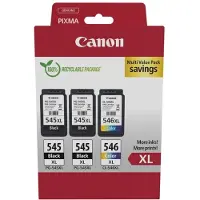 Canon Cartouche d'encre PG-545XL + PG-545XL + CL-546XL Multipack Haute Capacité