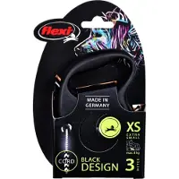 Flexi Laisse automatique Black Design XS Corde 3m Noir
