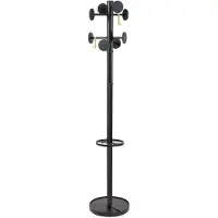 Alba Porte-manteau PMSTAN3 N, 8 crochets, noir avec 8 crochets noirs en plastique, avec 2 abn...