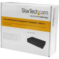StarTech.com 4-Port DisplayPort KVM Switch With Built-in USB 3.0 Hub - 4K - commutateur écran-clavier-souris/USB - 4 ports - Montable sur rack