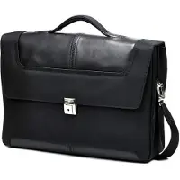 Samsonite Sacoche informatique Sidaho 15 Portfolio en cuir noir (15.60"), Sac pour notebook, Noir