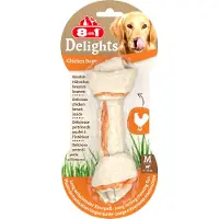 8In1 Delights Bone M Os à mâcher avec de la viande de poulet roulée 1 pièce