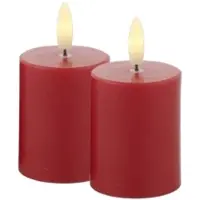 Sirius Home Set de bougies LED Sille Mini 2 pièces, rouge (2x)