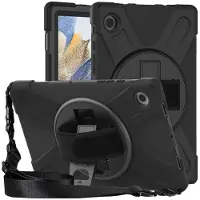 ESTUFF Coque de protection - SAMSUNG - Galaxy Tab A8 10.5 (2021) - Noir - Design robuste - Sangles incluses