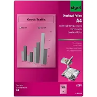 Sigel Film de copie noir et blanc, DIN A4, transparent, 100 my (A4, 100 pcs), Papier photo, Transparent