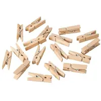 Papstar - Mini-pince+%c2%85+linge%2c+en+bois%2c+longueur%3a+35+mm%2c+nature 86807