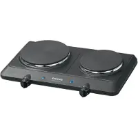 Taurus Réchaud électrique 2 feux 2250w - White And Brown - VOLCANO DUO -