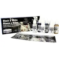 Vallejo Modèle De Peinture Acrylique Noir Et Blanc De Couleur ? Couleurs Assorties (Lot De 8)-