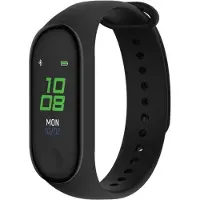 Forever SB-50 Fitband - Bracelet de fitness connecté, Tracker d'activité et de fréquence cardiaque, Discret et léger, Pression artérielle, Noir