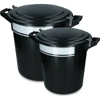 Vplast Poubelle de rangement 80 L noire, couvercle, bouchon et clé