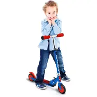 Marvel Trottinette pliable Spider-Man, garçon Frein à pied bleu/rouge