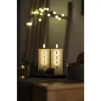 Sirius Home Bougie LED Sille Advent, 7 cm x 150 mm, blanc (1x)