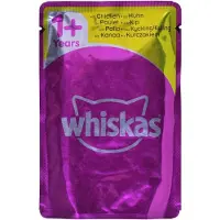 Whiskas Pâtée Adult 120x85g Volaille en gelée (poulet, canard, volaille, dinde) + 40 sachets Offerts