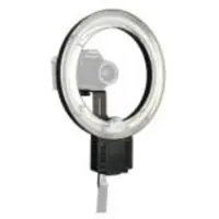 Mantona Lampe circulaire + support de caméra (Éclairage annulaire), Lumière continue, Noir, Blanc