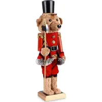 B2X Figurine d'ours décorative avec fourrure douce sur échafaudage