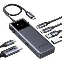 UGREEN Hub USB-C UNO, 10 Gbps, HDMI 4K à 60 Hz, affichage LED intelligent, 2 ports USB-A, 2 ports USB-C, PD 100 W, compatibilité universelle