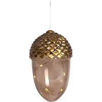 Sirius Home Celina Agern : Guirlande lumineuse en verre, 8 LED, 16 cm, alimentée par batterie, couleur bronze doré