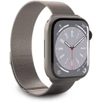 Puro Milanese Armband Apple Watch 42/44/45/49mm titan (Acier inoxydable), Sangles de montre, Gris