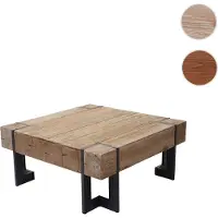 Mendler Table Basse De Salon Hwc-A15, Table D'appoint , Jardinière, Bois Massif De Sapin Rustique 70x70cm