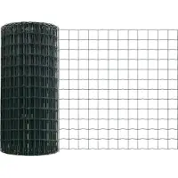vidaXL Clôture européenne avec poteaux, 25 x 0,8 m, acier revêtu de PVC, couleur verte