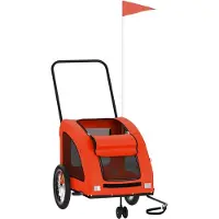 vidaXL Remorque pour vélo pour chiens Orange Tissu Oxford et fer