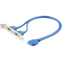 Cablexpert Câble arrière 2 x USB CC-USB3-RECEPTACLE Bleu argenté (0,45 cm)