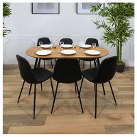 Home Deco Factory Table - - Extensible - Ronde - Noir et Marron