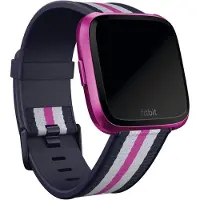 Fitbit Bracelet Woven pour Versa / Versa 2 / Versa Lite - Taille L - Navy / Mulberry