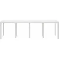 vidaXL Table de jardin blanche 250 x 100 x 73 cm Poly-Rattan