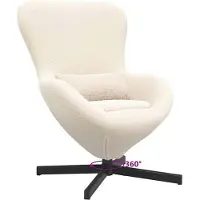 vidaXL Fauteuil œuf Crème 63 x 73 x 90 cm tissu