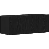 vidaXL Ensemble de meubles TV 7 pcs Noir imitation chêne Matériau dérivé du bois