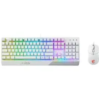 MSI Clavier + souris – AZERTY – – Vigor GK30 Combo White FR – Rétroéclairage – Blanc