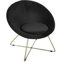 Atmosphera Fauteuil "Evan" en velours & pieds or Atmosphera