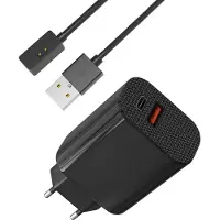 Phonillico Chargeur Secteur 12W + Cable Compatible avec Xiaomi Smart Band 8/Smart Band 7 PRO/Redmi Watch 4/Redmi Watch 3 - Charge Montre