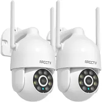 Anran Caméra de Surveillance extérieur Filaire 3MP HD WiFi Audio Bidirectionnel Détection du Mouvement 355°Suivi automatique ARCCTV-2PCS