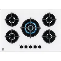 Electrolux Table de cuisson à gaz encastrable 5 feux EGG75372W Blanc