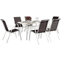 HABITAT ET JARDIN Table et chaises de jardin en textilène "Cordoba" - Phoenix - 6 places - Taupe
