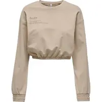 ONLY Zenia Unb Elastic Sweatshirt Beige S Femme