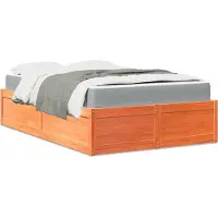 vidaXL Lit avec matelas brun cireux 140x190 cm pin massif