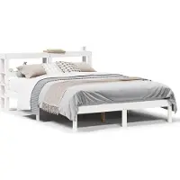 vidaXL Lit en bois massif sans matelas Blanc 120x200 cm pin