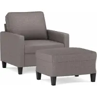 vidaXL Fauteuil avec pouf Taupe 60 cm Tissu
